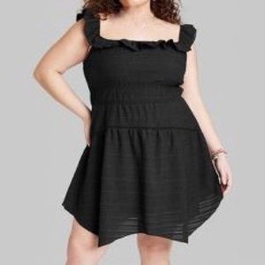 Wild Fable (Target) Dress Women’s Size XL Black Mini Ruffle Tiered Skater Dress